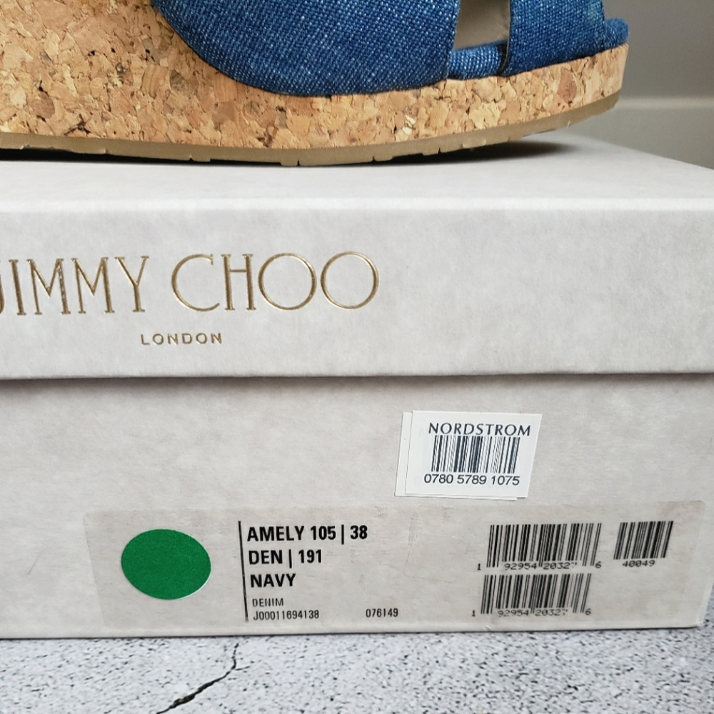 Jimmy Choo Denim Amery 105 Sz 38 - Picture 12 of 12